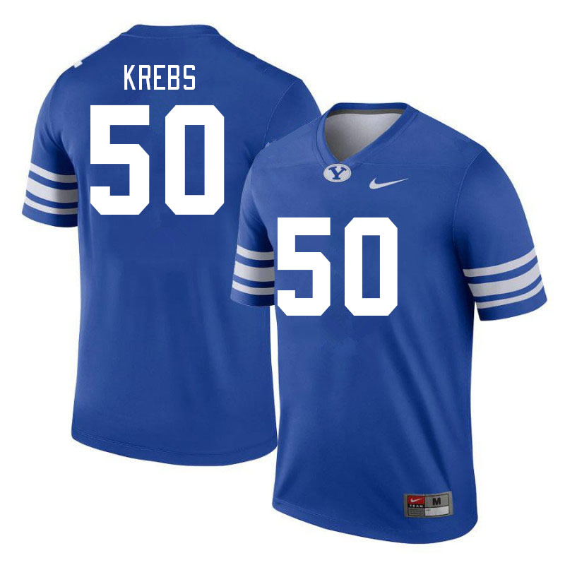 Men #50 Kason Krebs BYU Cougars College Football Jerseys Stitched-Royal